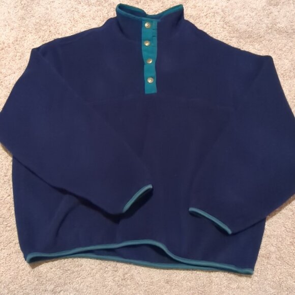 WOOLRICH Jacket Mens XL Vintage Long-sleeve Quarter Snap Pullover Blue Green - Picture 12 of 15